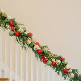 CG Hunter 6-Foot Pre-Lit Ornament Garland with 36 Warm White LED Lights