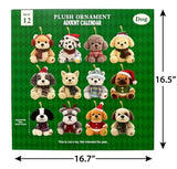 12-Day Plush Ornament Advent Calendar, Set of 12 Holiday Animal Plush Christmas Tree Ornaments