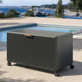 170 gal. Mirador Diamond Series Metal Outdoor Storage Box – Soft-Close Lid, Locking Wheels