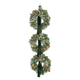 Member’s Mark 3-Piece Pre-Lit Flocked Wreath Décor with Evergreen Velvet Sash & Timer