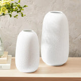 Set of 2 Evergreen LED Porcelain Lantern - Decorative Handmade Porcelain Lantern