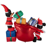 9' Disney Mickey & Minnie Christmas Airblown Inflatable Gift Scene with Lights