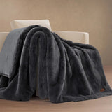 FRYE Luxe Faux Fur Throw 60" × 70" Reversible Plush 1150 GSM Heavyweight Blanket