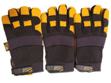 Wells Lamont HydraHyde Leather Work Gloves, 3 Pair Heavy Duty Goatskin Palm