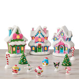 Sanrio Hello Kitty Lighted Musical Christmas Village with 13 Pieces, Batteries and Timer