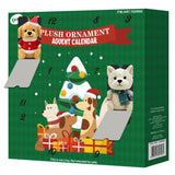 12-Pc 5" Plush Ornament Advent Calendar, 12-Day Christmas Countdown with Dog/Cat