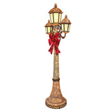 7FT Christmas Triple Lamp Post with 220 LED Lights – Outdoor Lighted Holiday Post Light