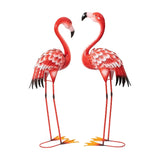 Member's Mark 2-Piece 35.8" Metal Flamingo Garden Statues with Lawn Anchors