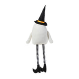 Glitzhome 62.25" Oversized Lighted Fabric Ghost Sitter with Witch Hat and Timer