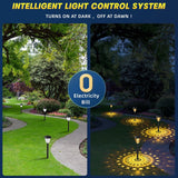 ExcMark 10-Pk Solar LED Pathway Lights, 360° Mandala Ground Pattern Circle Glow