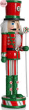 Ornativity 15" Wooden Peppermint Nutcracker Soldier with Glitter Candy Design