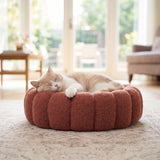 PawsPik 20" 3-in-1 Convertible Plush Cat Cave & Donut Bolster Hideaway Pet House