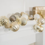 CG Hunter 6-Foot Pre-Lit Ornament Garland with 36 Warm White LED Lights