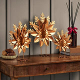Member's Mark 3-Piece Metal Turkey Décor Set, Metallic Gold Harvest Figurines