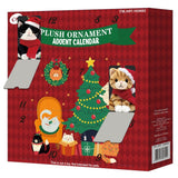 12-Pc 5" Plush Ornament Advent Calendar, 12-Day Christmas Countdown with Dog/Cat