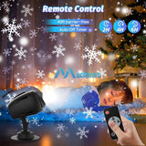 Christmas Snowflake Projector LED Moving Snowfall Laser Light Party Strobe Lamp