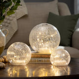 Set of 3 Evergreen LED Glass Cubes or Spheres Towers, 3 Glass Tower w/ 24 Lights