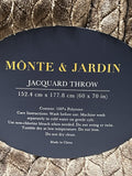 Monte & Jardin Jacquard Throw Blanket 60" x 70" Ultra Soft Plush Brown
