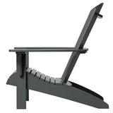 Leisure Line Fanback Adirondack Chair, All-Weather HDPE Outdoor Patio Seat, Gray