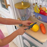 KidKraft 2-in-1 Open & Cook Folding Wooden Play Kitchen, Kids Café Smoothie Bar