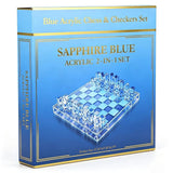 Acrylic Games Acrylic Chess & Checkers Gameplay 2-in-1 Set, Sapphire Blue