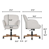 Henredon Murphy Fabric Office Chair, Cream Boucle, Adjustable Height