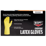 EQPT Everyday Reusable Latex Gloves, 10 Pairs, One Size, Reusable Cleaning Glove
