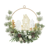 Member’s Mark 24" Pre-Lit Village Christmas Wreath with 50 LED Lights & Timer