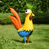 Stylecraft 22-Inch Metal Chicken Statue – Multi-Color Steel Garden Decor