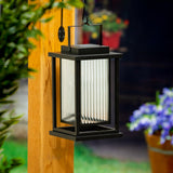 Evergreen Solar LED Revere Metal Lantern with Glass Enclosure