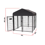 Lucky Dog 4'X4' STAY Series Studio Jr. Dog Kennel with Privacy Screen