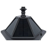 Lutec Outdoor LED Solar Post Light, Backyard Lamp, Black Yard Light