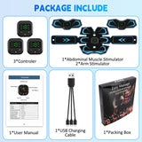 EMS Muscle Stimulator Training Pads, 6 Modes, 19 Intensity Levels