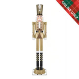 Home Accents Holiday 8 ft. Giant Gold LED Nutcracker with LifeEyes LCD Eyes and 11 Holiday Tunes