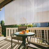 Koolspot Pole Operated Sun Shade – 6'W x 8'L Polyester Crank Sun Shade