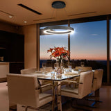 Atomi Aureus Smart Chandelier, 19" Aluminum Housing Color Changing Hue LED Light