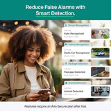 Arlo Essential Pan Tilt Outdoor AI Camera 2K, 2-Pack Color Night Vision Audio