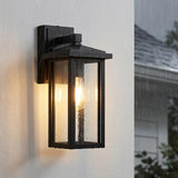 Globe Electric Sconce with GFCI Outlet - 14" Matte Black Outdoor Wall Light