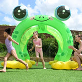H2OGO! Giant Inflatable Froggy Fun Sprinkler Tunnel for Kids Ages 2+, Outdoor Water Play Sprinkler Toy