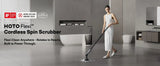 HOTO Flexi Cordless Spin Scrubber Set, 8 Cleaning Heads, Extension Handle, IPX7