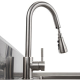 TRINITY 32" X 16" Stainless Steel Utility Sink with Pull-Out Faucet