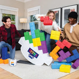 Tetris XL Tumble Game Dynamic Tilting Tower, Tetrimino Blocks Tower Puzzle Games