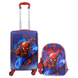 Stitch Kids Travel Luggage Set 2 Piece Spinner Suitcase Backpack Blue ABS Durabl
