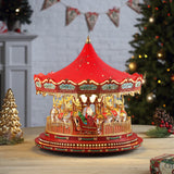 Mr. Christmas Nostalgic Deluxe LED Carousel – Animated Reindeer, 20 Carols & 1,700+ Glass Embellishments