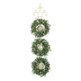 Member’s Mark 72" H Pre-Lit Flocked Triple Wreath Door Hanger with 60 LED Lights
