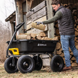 Gorilla Carts 9 Cu. Ft. Heavy Duty Poly Yard Dump Cart, 1400 lb Capacity Garden Utility Wagon