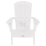 Leisure Line Fanback Adirondack Chair, All-Weather HDPE Outdoor Patio Seat, White