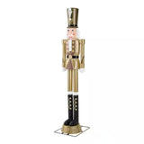 Home Accents Holiday 8 ft. Giant Gold LED Nutcracker with LifeEyes LCD Eyes and 11 Holiday Tunes