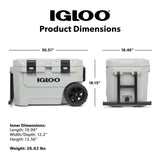 Igloo Yukon 65-Quart Performance Cooler with Wheels, 6-Day Ice Retention