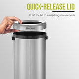Simpli-Magic 80L 21 Gal Stainless Steel Trash Can, Open Top Commercial Waste Bin